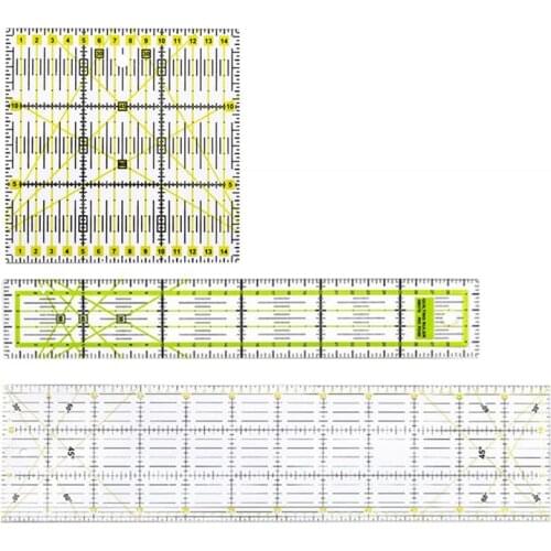 3Pcs/Set Fabric Cloth Ruler Set Acrylic Drawing Tools Ruler For DIY Patchwork Sewing Cutting Yardstick Craft Scale