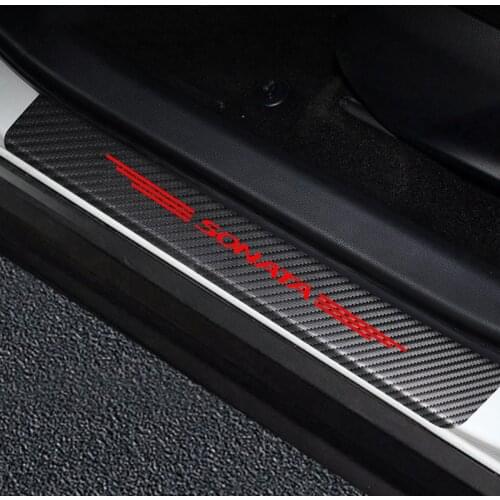 For Hyundai SONATA Carbon Fiber Decals Paster Anti Scratch Cover Car Door Sills Stickers Auto Door Threshold Guard Accessories
