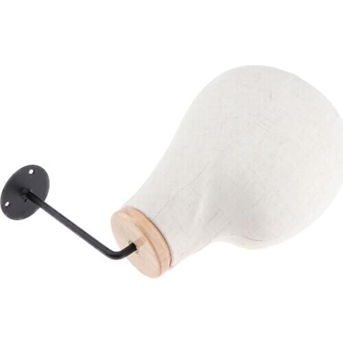 Wall Mounted Mannequin Head for Wigs Hat Caps Display Stand Detachable