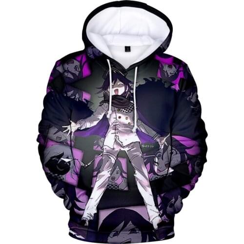 New Kokichi Ouma Hoodies Sweatshirts Men Women 3D Print Pullover Harajuku Autumn Winter Hooded Boys/girls Danganronpa Clothes