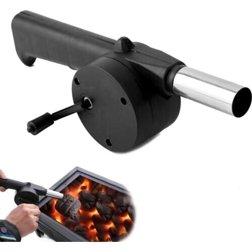 Outdoor Barbecue Fan Portable Hand Cranked Air Blower Bbq Grill Fire Bellows Tool Picnic Cooking Camping Accessories