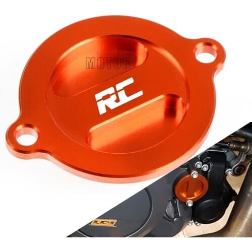 Motorcycle Accessories CNC Aluminum Orange Engine Oil Filter Cover Cap For RC8 RC 125 200 250 390 RC 690 2019 2018 2017 2016