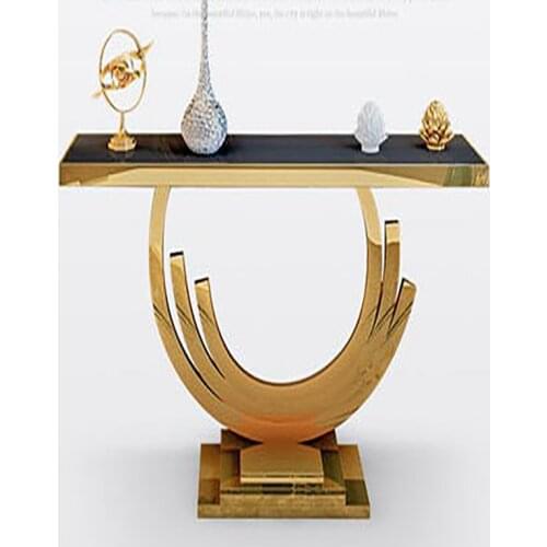 Luxury porch cabinet stainless steel decorative side cabinet model room furniture post-modern porch table titanium plated