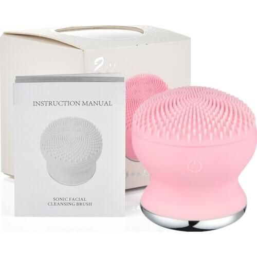 Facial Cleansing Brush 2 in 1Electric Face Care Import Device Waterproof Silicone Vibration Face Massage Cleaner Deep Pore Clean