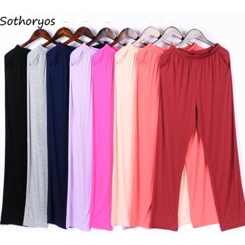 Sleep Bottoms Women Modal Loose Leisure Chic Summer Thin Breathable Womens Korean Style Solid Plus Size 4XL Pajama Pants Ulzzang