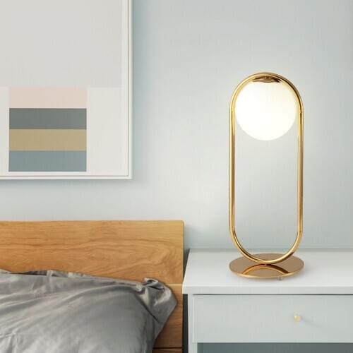 Nordic Desk Reading Lamp Modern Minimalist Table Lamps Glass Ball Table Light For Bedroom Living Room Cafe Foyer Floor Bedside