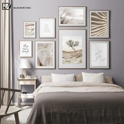 Nordic Nature Landscape Poster Wall Art Canvas Print Scandinavian Painting Abstract Line Drawing Picture Modern Home Decoration