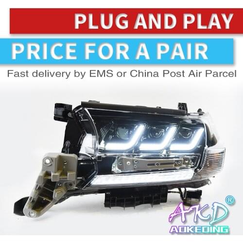 Car Styling Case For Toyota LAND CRUISER headlights ALL led 2016-2019 Led head lamp ALL LED Headlight Daytime Running Lights