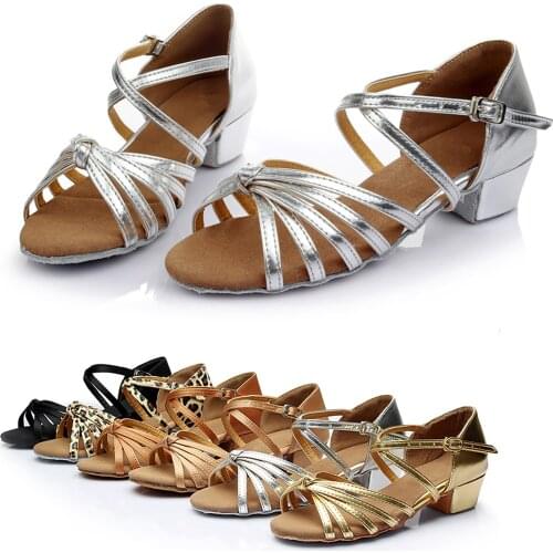 Toddler Baby Elegant Shoe Kids Girls Princess Dancing Performance Ballroom Shoe Tango Latin Porm Shoes Sandals Scarpe Bambina