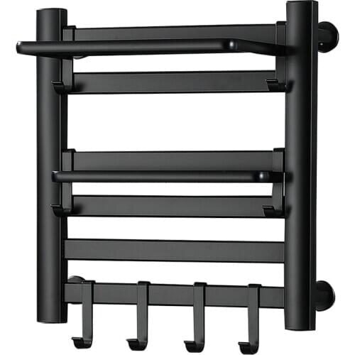 Electric Towel Drying Rack Smart Towel Heating Rack Carbon Steel Bathroom Constant Towel Holder with Timer Waterproof Punchfree