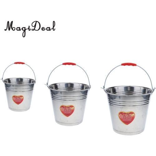 MagiDeal 12L/16L/20L Large Heavy Duty Stainless Steel Water/Milk/Ice Bucket Pail for Household/Party/Cafe/Restaurant