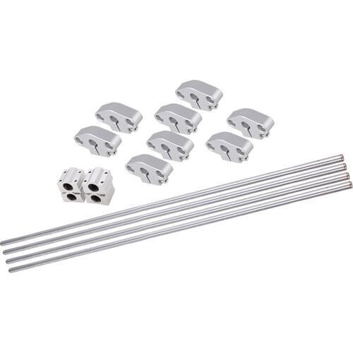 Vertical 8mm Dia Linear Motion Ball Bearing Slide Bushing &500mm Linear Shaft Optical Axis with Rod Rail Support Set of 16