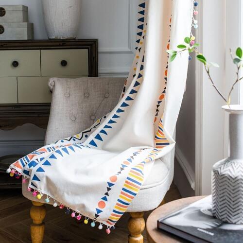 Lychee Window Blackout Curtains with Tassel Bohemian Shade Curtains for Window Treatment Window Curtain Drape