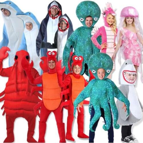 2019 Adult Kids Animal Dinosaur lion Costume Halloween party cosplay animal costume Marine animal Clothes Parent child clothing