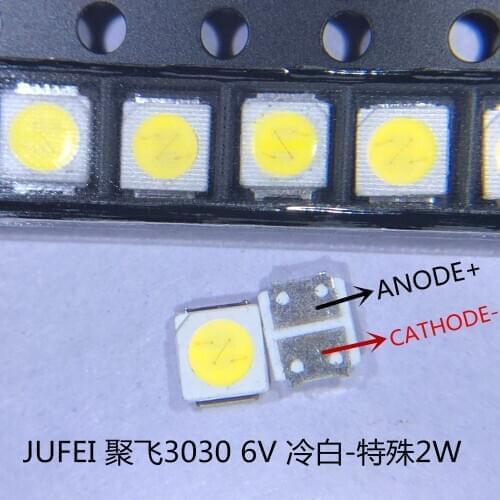 500pcs 3030 Backlight High Power LED Dual Chip 6V JUFEI AOT Cool White PT30A66 TV Dedicated Cool White PT30A66 TV Surface Mount