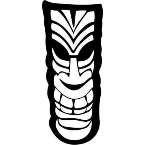 6cm*14.2cm Tiki Tolteca Hawaii Cartoon Car-Styling Stickers Decals Black/Silver S3-5126