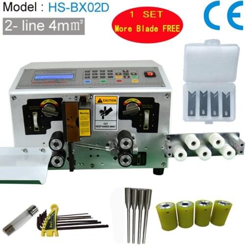 Automatic Wire Cut and Stripping Machine 2 line Electric Cable Stripping Machine with Spare Parts