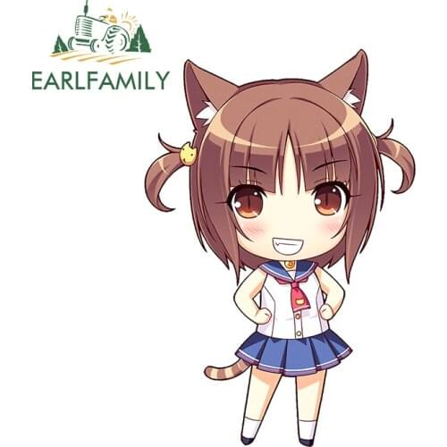 EARLFAMILY 13cm x 8.9cm for Azuki Nekopara Smile Car Sticker Personality Creative VAN Stickers Fashion Waterproof Vehicle Decal