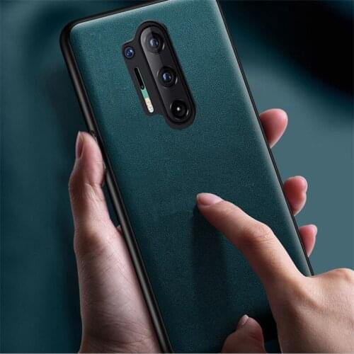 Genuine Leather Phone Case for Oneplus 8 Pro Oneplus 8 Cases Cowhide Leather Silicone Full protective Cover