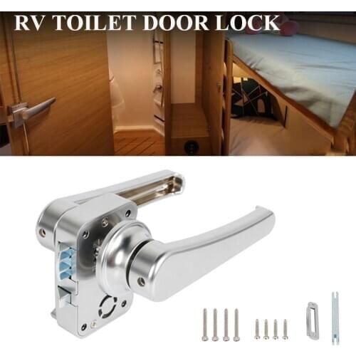 RV Toilet Door Lock Bathroom Door Lock Caravan Boat Latch Handle Lock RV Accessories