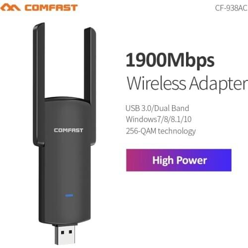 1900Mbps High Power Dual Band 2.4G & 5GHz Wireless Adapter RTL8814AU Chip Support 256QAM USB3.0 Wireless AC Network Card