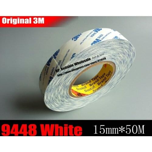 15mm* 50M) 3M Double Sided Adhesive Tape Sticky for LED /Screen /Refrigerator /Control Pannel Adhesive Scotch 9448A White