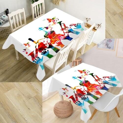 Musical Elements Backgrounds Tablecloth Party Decor Oxford Fabric Square/Rectangular Dust-proof Table Cover Home Decor TV Cover