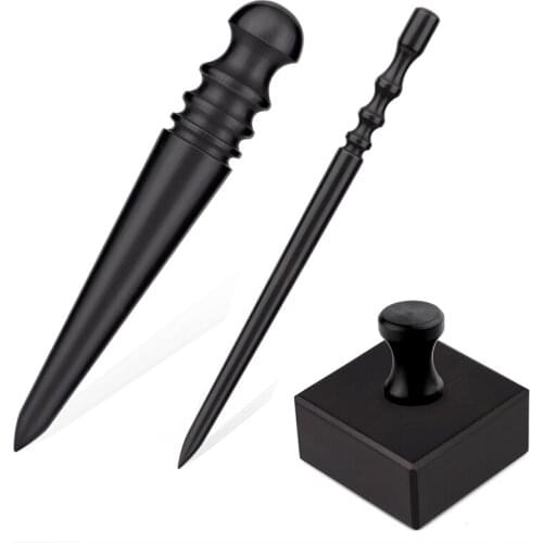 RORGETO Leather Edging Tool High Quality Leather Polishing Grinding Set 3 Types to Choose from Sandalwood Leather Polished Tools