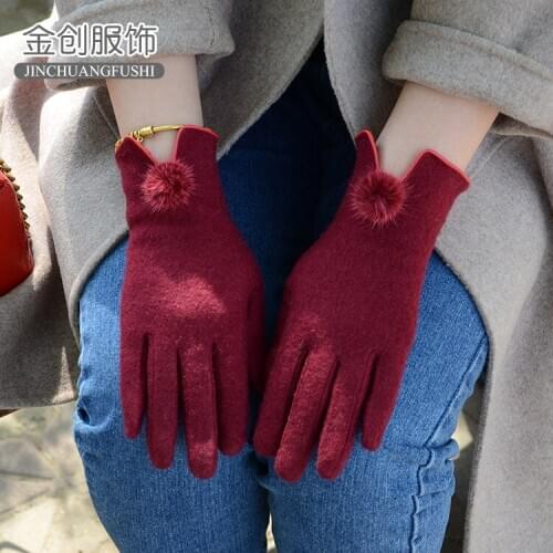 Cashmere gloves thermal decorative gloves touch screen black gloves winter gloves men work gloves women gloves