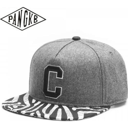 PANGKB Brand CEE PSYCHO ZEBRA CAP C woollen cloth hip hop snapback hat for men women adult outdoor casual sun baseball cap bone