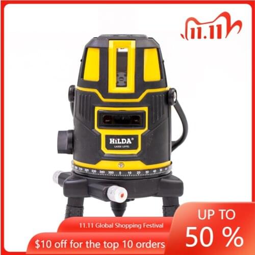 5-line laser level high-precision green light engineering surveying instrument laser 5-line 6-point auto leveling with bracket