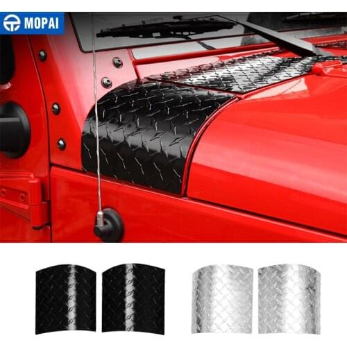 MOPAI Engine Cover Car Stickers for Jeep Wrangler JK 2007-2017 Car Hood Angle Wrap Covers for Jeep JK Wrangler Accessories