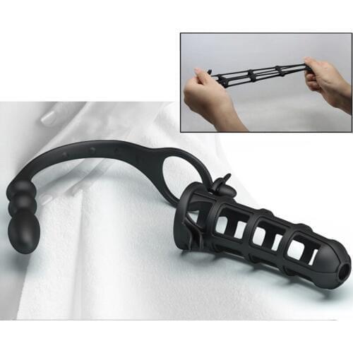 Soft Sex Anal Beads Plug With Scrotum Ring & Penis Ring,Penis Enlarger Cock Ring Butt Plug Clitoris Prostate Stimulated Massager