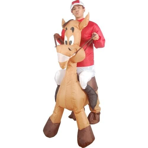 Animal Mount Donkey Ride Inflatable Costumes Adults Halloween Cosplay Christmas Party Decor Doll Toys Role Play Dress Up Clothes