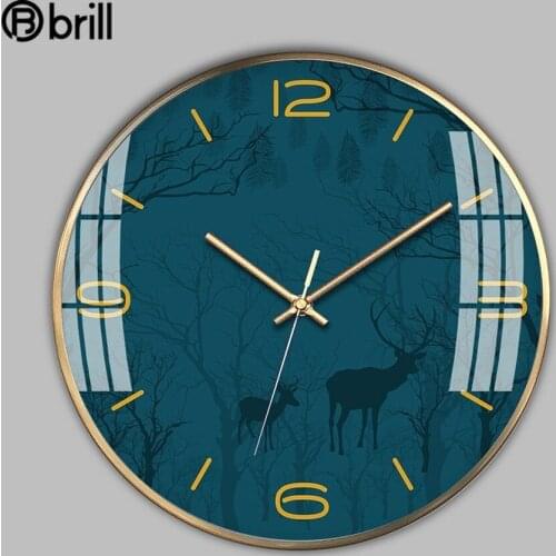 Nordic Fashion Simple Wall Clocks Digital Silent Luxury Wall Clocks Electronic Metal New Chinese Style Clocks Home Decorates