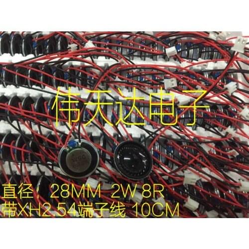 New Electronic dog speaker 8 ohms Euro 2 Watt 8R 2W Horn speaker with cable 2.54mm 2pin long 10CM Diameter 28MM Loud speaker