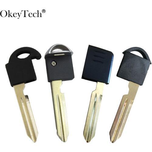 OkeyTech For Nissan New Remote Smart Card Insert Emergency Blade Uncut Blade For Nissan Infiniti Valet Car Key Small Key Blade