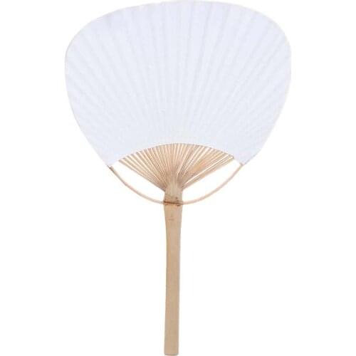 Pai Pai Bambu Pure White Bamboo Handle Blank Calligraphy Painting Group Fan Summer Hand-painted Fan DIY Supplies