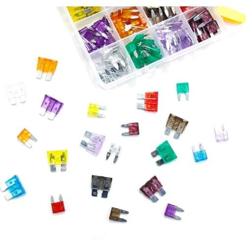 [ Safety Blade Fuses ] With 12V 24V 32V Inline Holder And Box Clip 242Pcs Standard Mini Type For Car Truck Marine Blade Set
