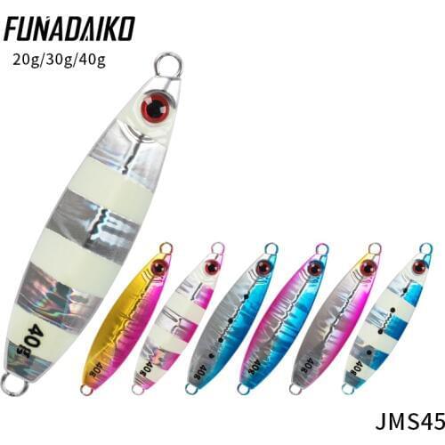 FUNADAIKO 5pcs/lot lead jig isca artificial metal Jig jigging lure Fishing Lure fishing bait slow jig micro jig 20g 30g 40g jig