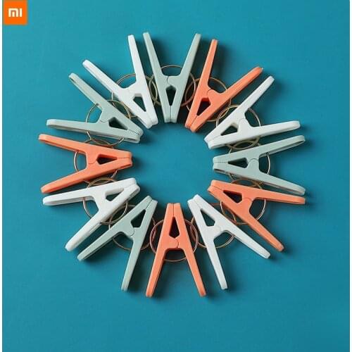 10pcs xiaomi Household clip clothes food stand-up clips hangers windproof fixed clothespins multifunctional plastic clips