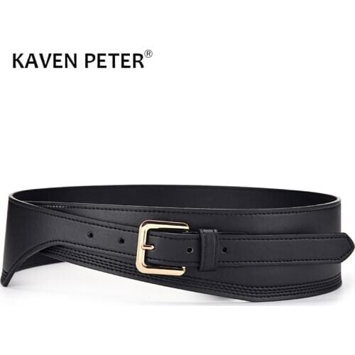 Womens Fashion Black Corset Belt For Dress Luxury Wide Waist Designer Pu Leather Belts Female Waistbands