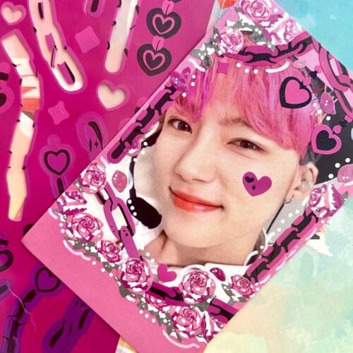 Pink Korea Laser Chain Sticker Sticker DIY Scrapbooking Journal Collage Mobile Phone Diary Album Happy Plan Gift Decoration