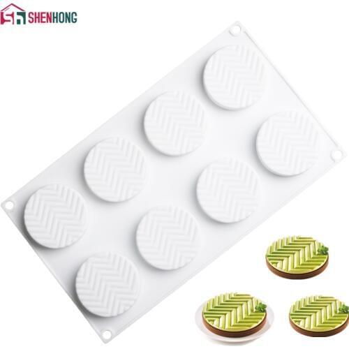 SHENHONG Geometric Shape Dessert Mousse Pan Silicone Cake Decoration Mold For Baking Tart Tartlet Mould Bakeware Moule Pastry