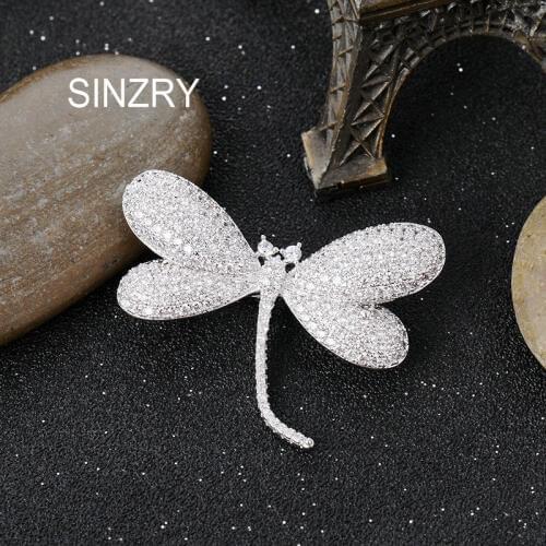 SINZRY new insect brooches cubic zirconia dazzling dragonfly fashion brooch pin