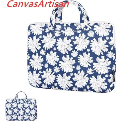 CanvasArtisan Brand Laptop Bag 12,13,14,15,13.3,15.6, Little Daisy Sleeve Case For Macbook Air Pro 13.3 Handbag Dropship V037