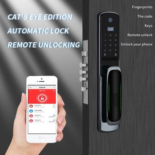 Intelligent lock WIFI with camera automatic fingerprint lock home door security door cat eye smart lock residential apartment