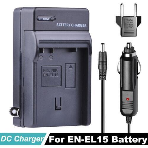 EN-EL15 EN15 EN EL15 Battery Charger +EU Adapter Car Charger For Nikon Cameras D7000 D7100 D7200 D8000 600 800 D810 D610 D750