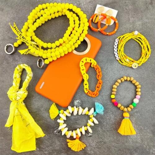 Yellow Orange Colletion Shell Pendant Necklace for Women Boho Vintage Collier Femme Fashion Summer Jewelry