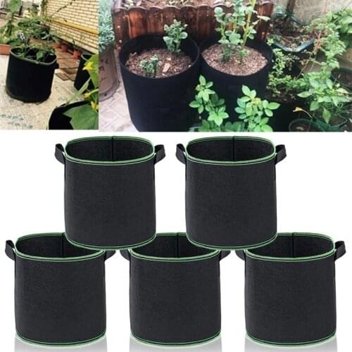 1-10 Gallon Fabric Garden Potato Grow Container Bag Plant Seed Growing Bag Flower Pots Vegetable Planter Tool with Handle